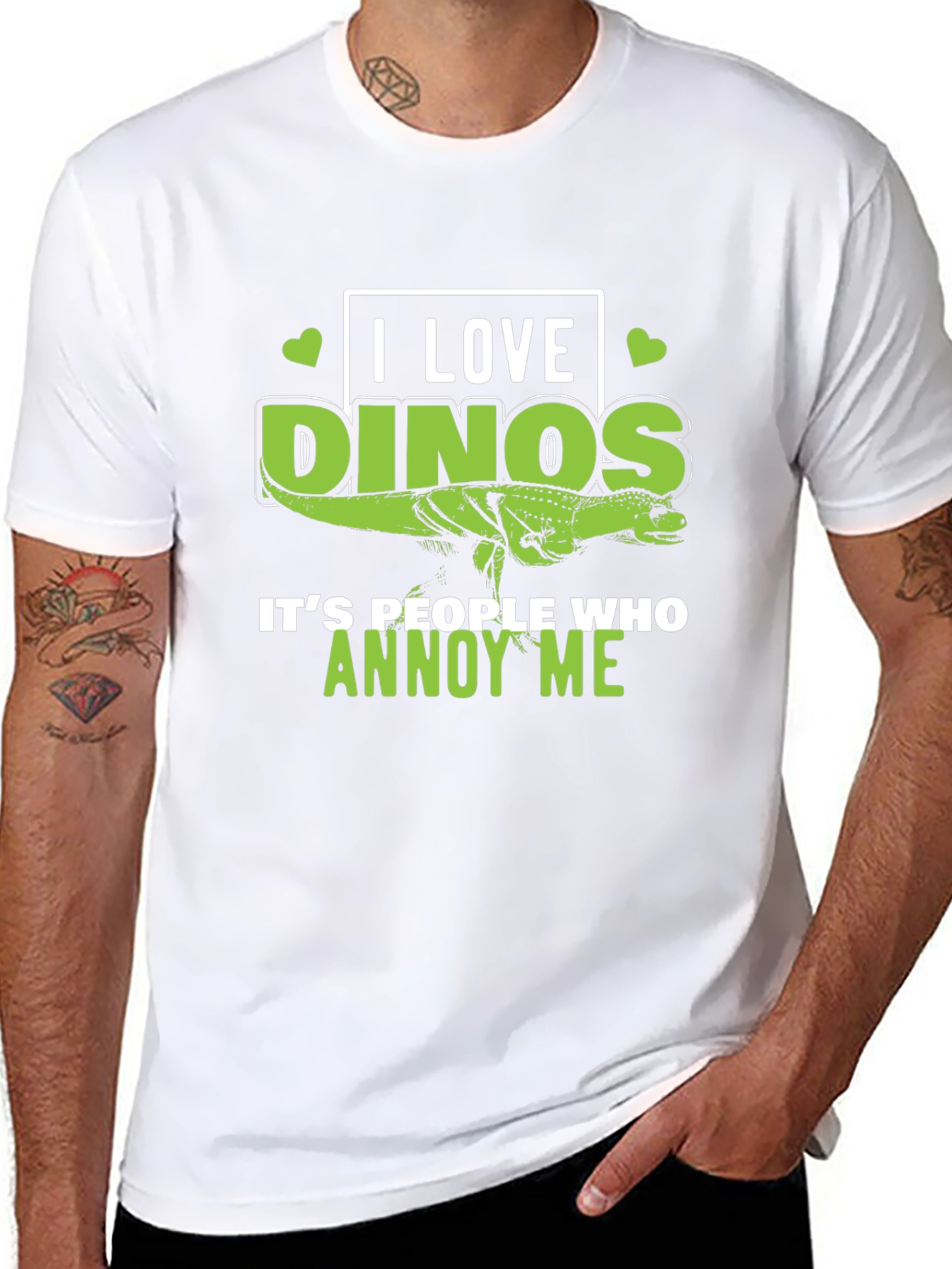 I Love Dinos Graphic Tee - Dinosaur Lover Gift
