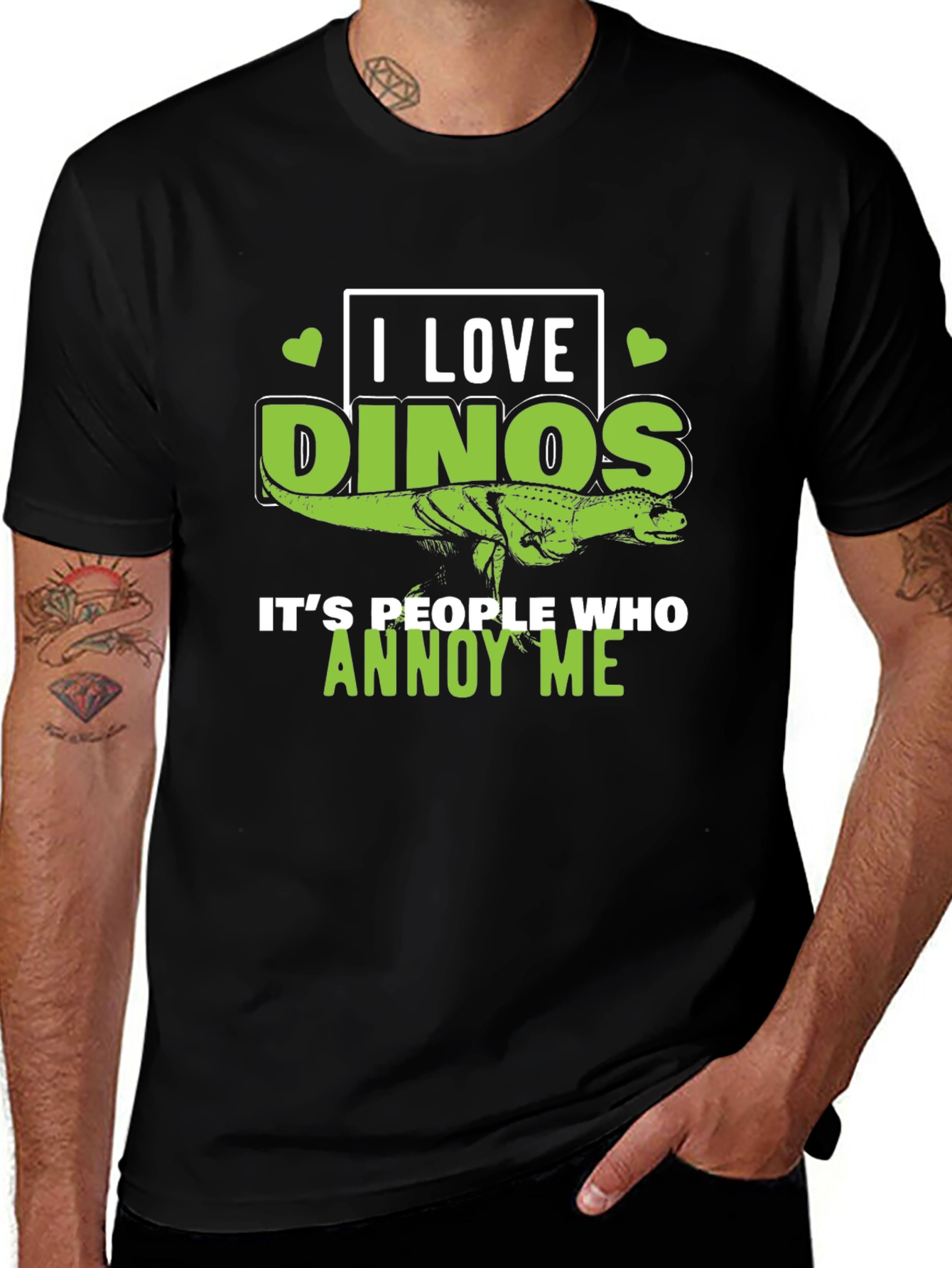 I Love Dinos Graphic Tee - Dinosaur Lover Gift
