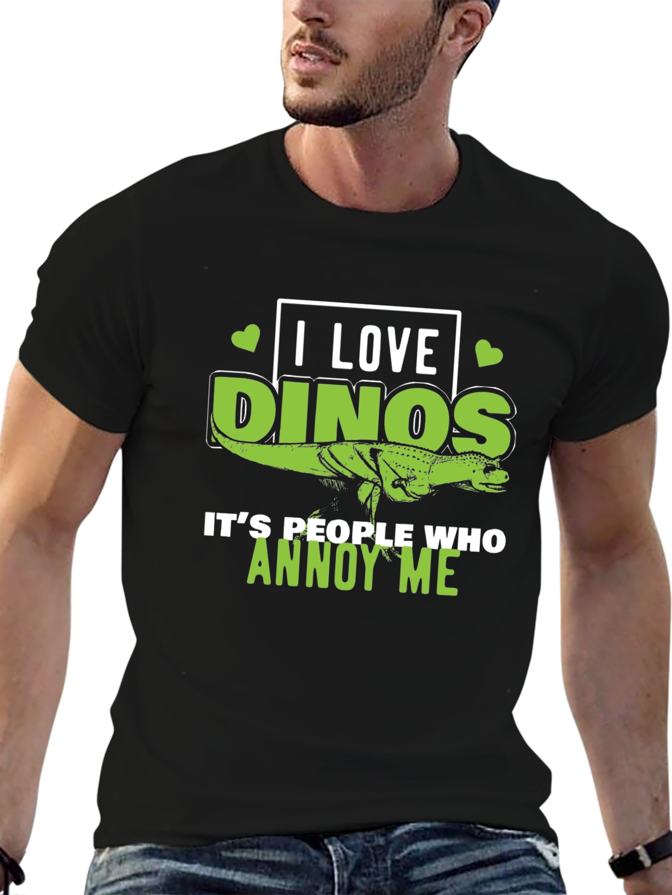 I Love Dinos Graphic Tee - Dinosaur Lover Gift