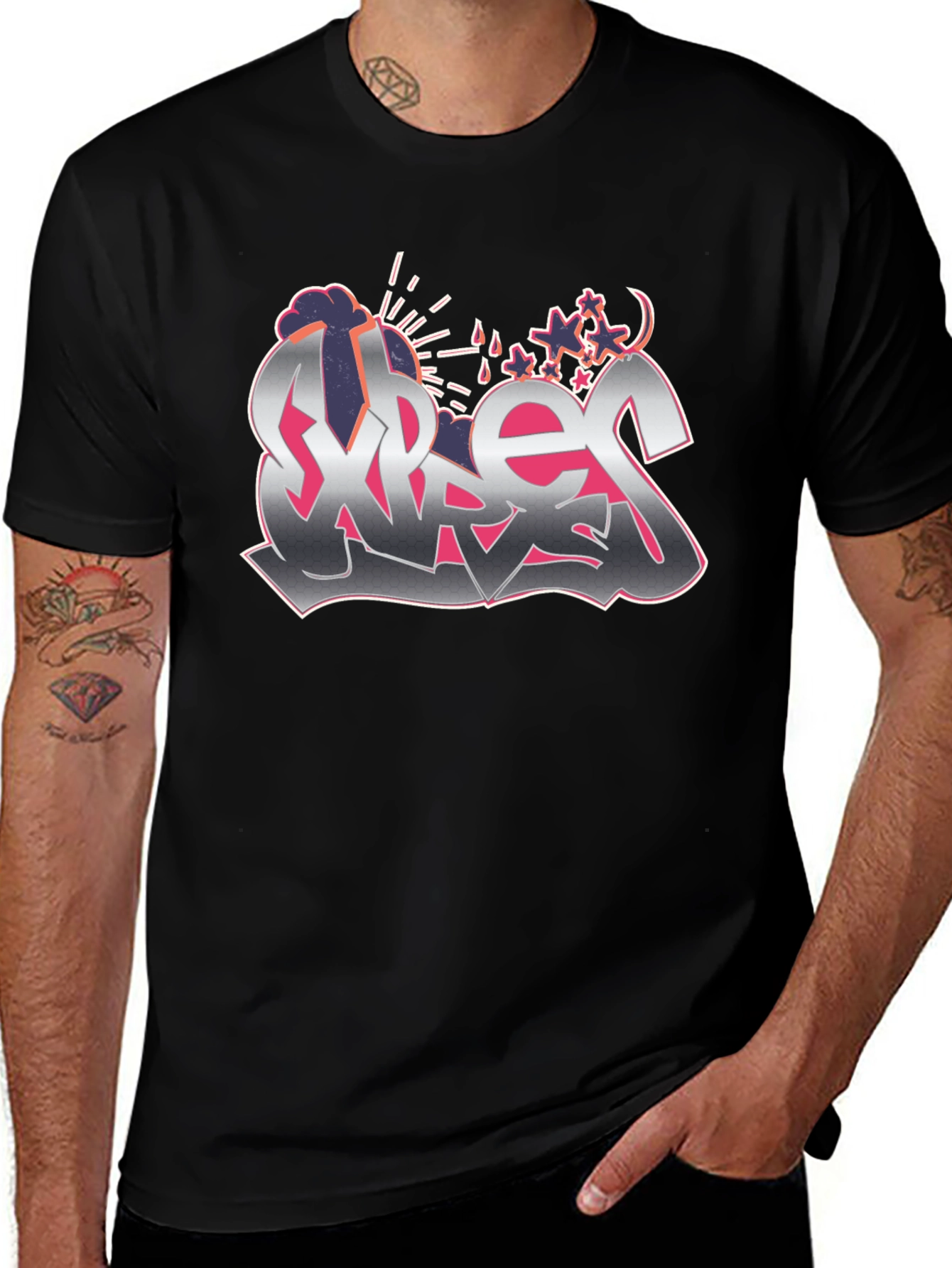 Street Art Style Graphic T-Shirt