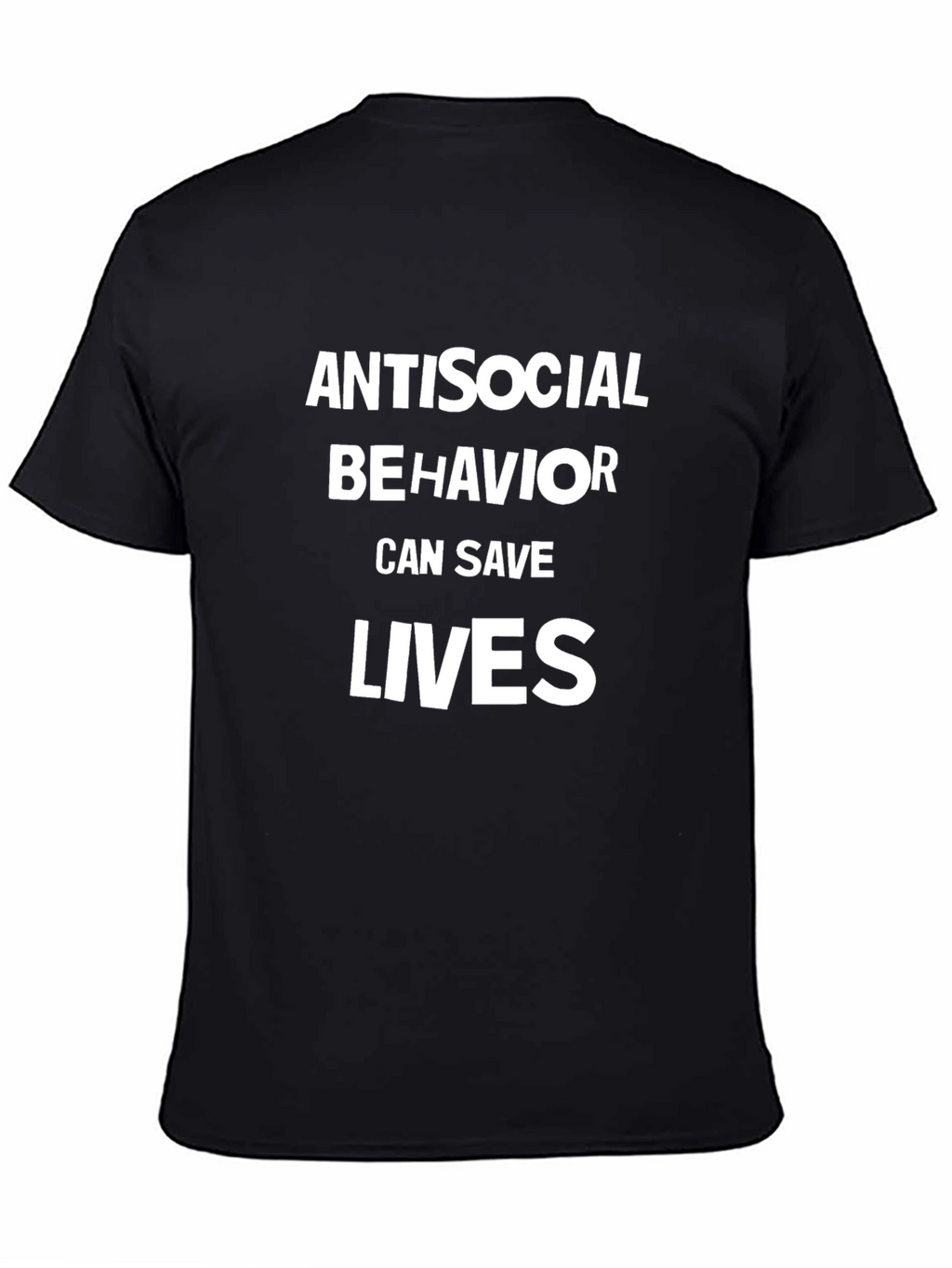 Antisocial Behavior Saves Lives Black Graphic Tee