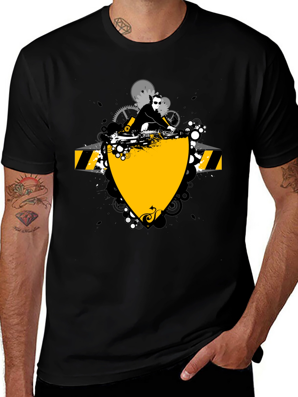 DJ Graphic Print Black T-Shirt
