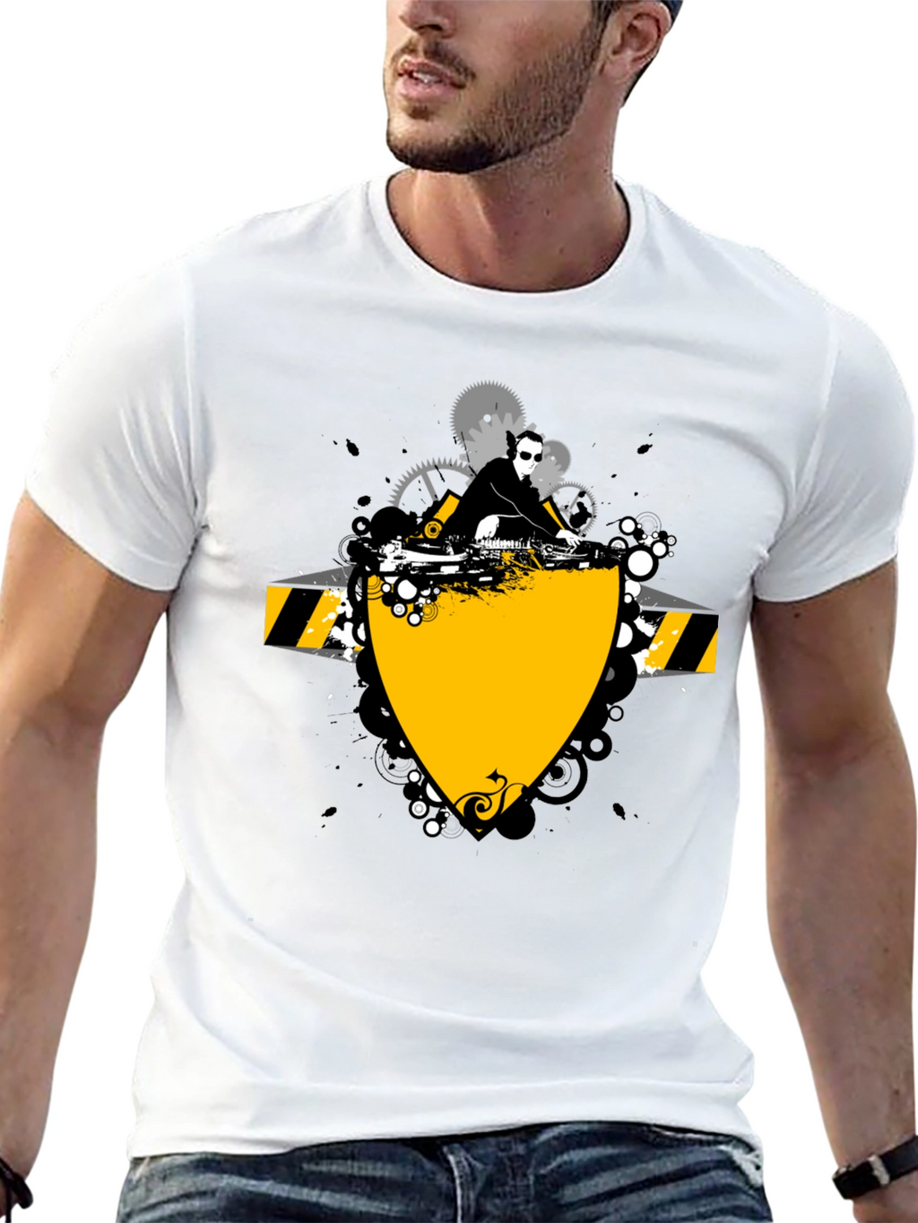 DJ Graphic Print Black T-Shirt