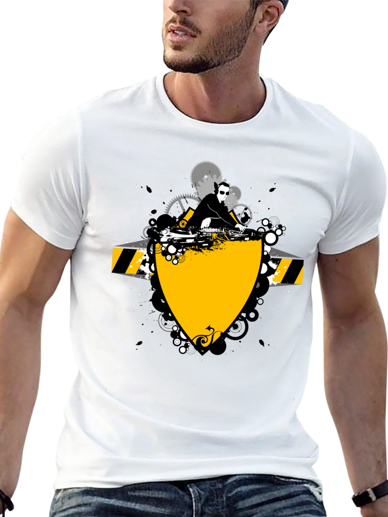 DJ Graphic Print Black T-Shirt