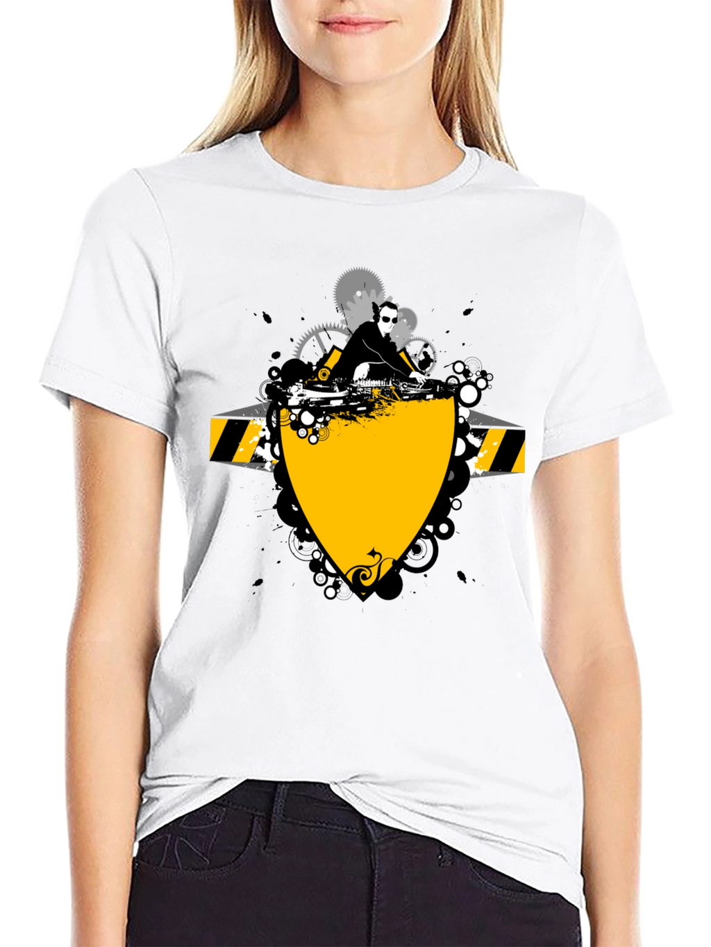 DJ Graphic Print Black T-Shirt