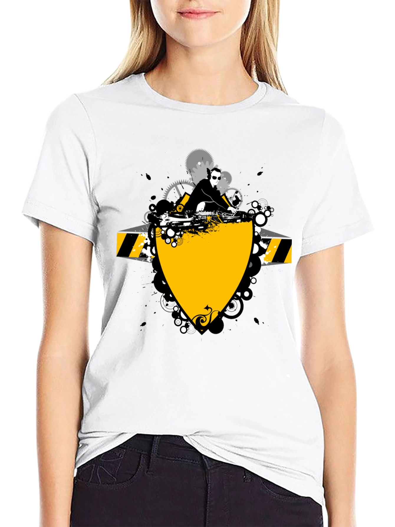DJ Graphic Print Black T-Shirt