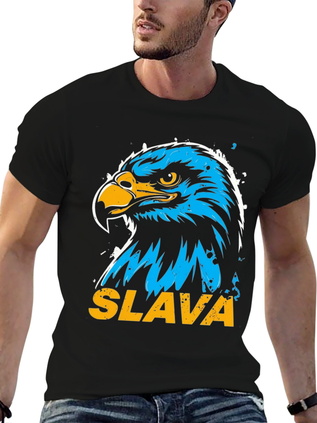 Slava Eagle Graphic Tee - Patriotic Design