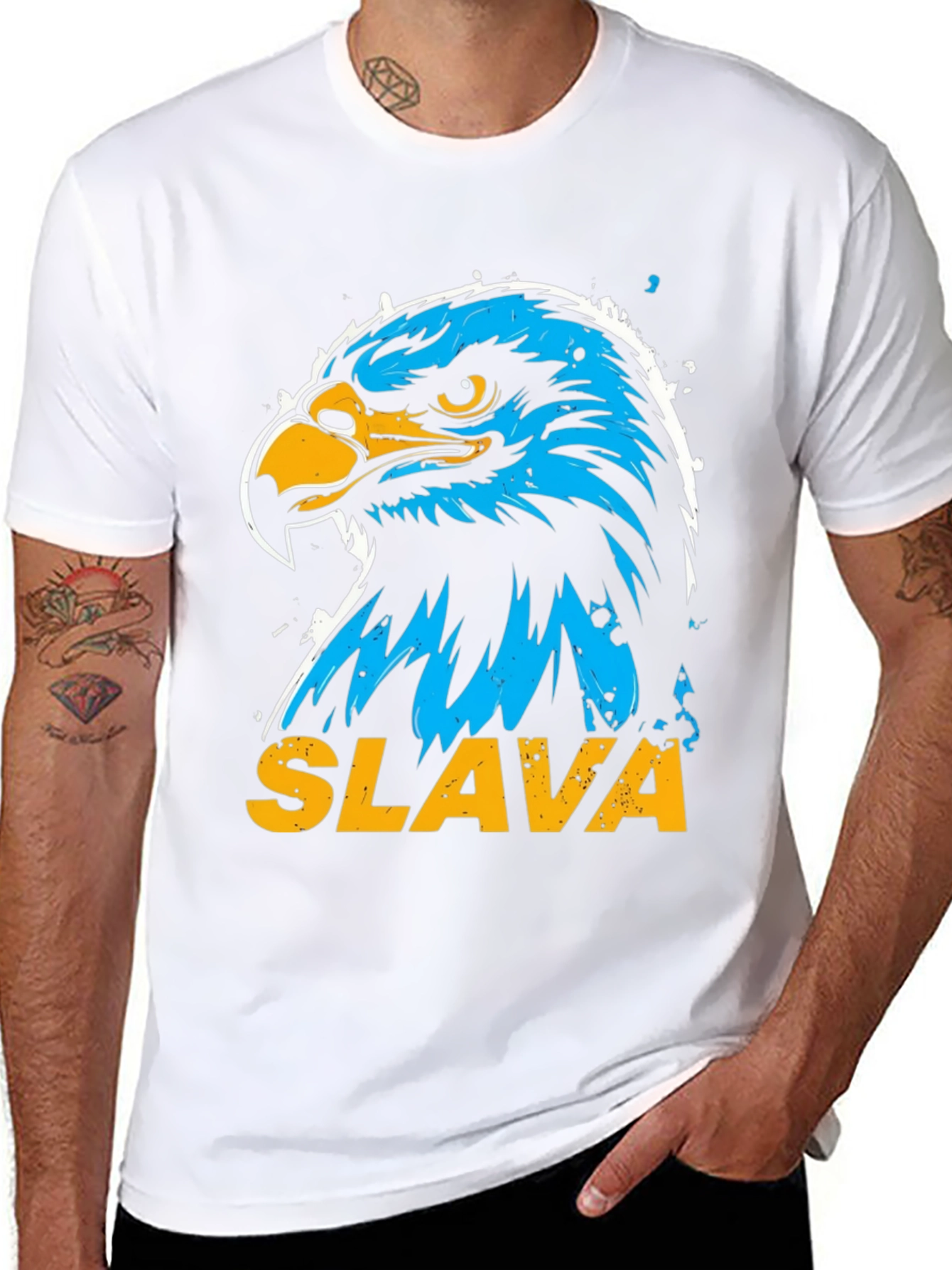 Slava Eagle Graphic Tee - Patriotic Design
