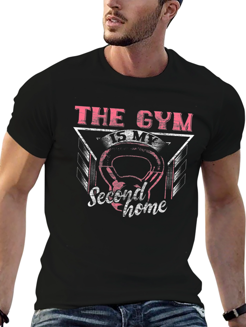 Gym Is My Second Home T-Shirt Black