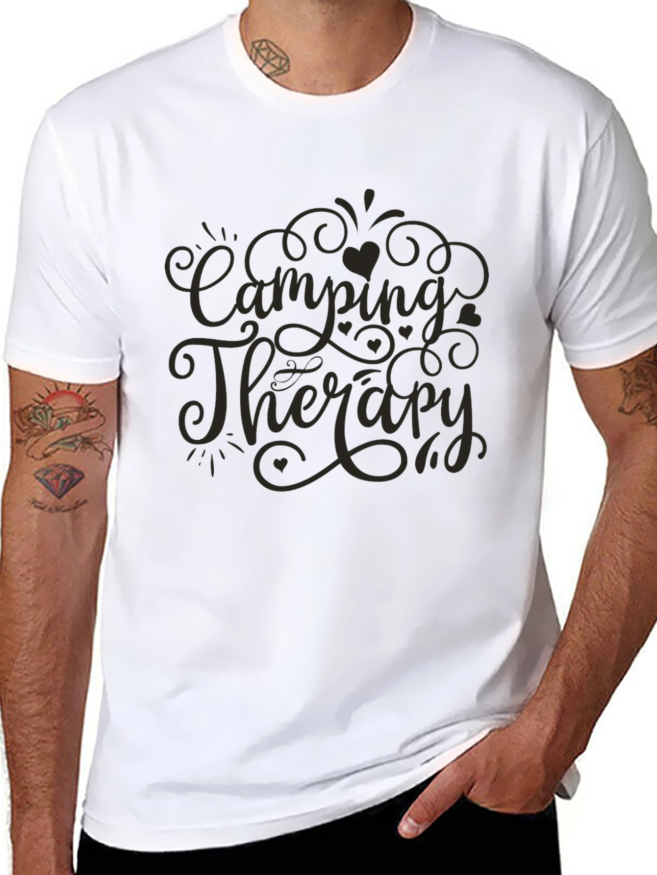 Camping Therapy Graphic Tee - Black T-Shirt