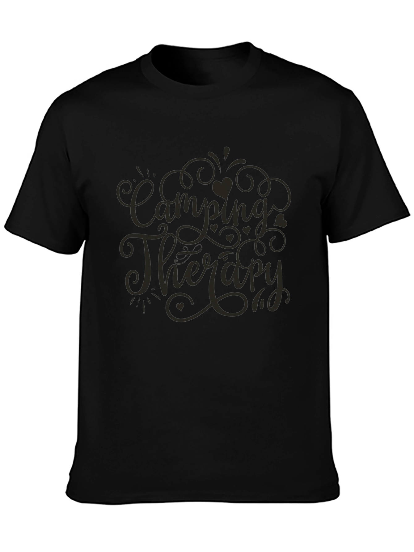Camping Therapy Graphic Tee - Black T-Shirt