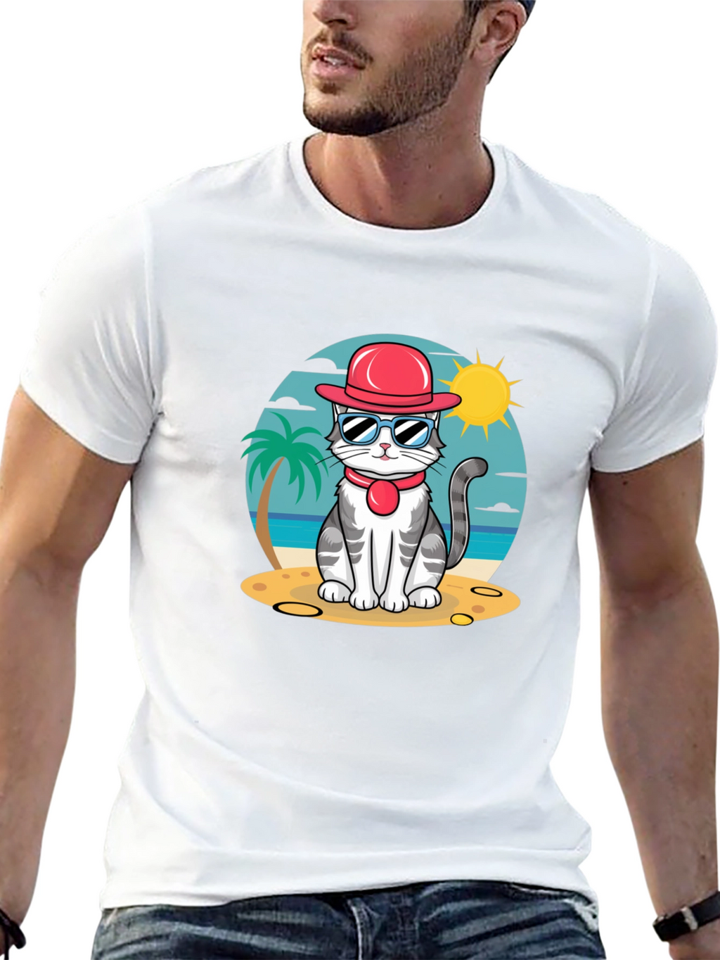 Cool Cat Beach T-Shirt