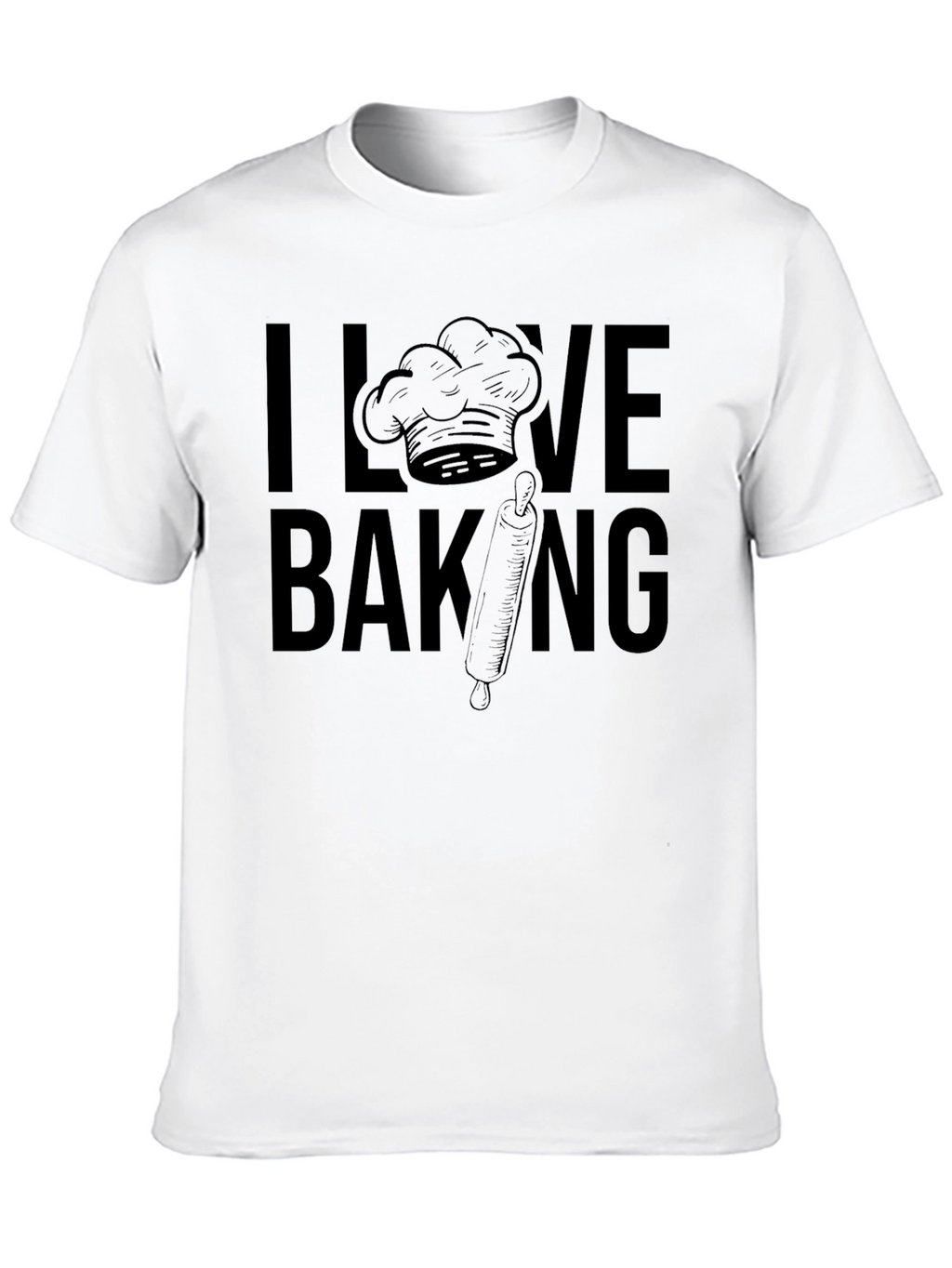 I Love Baking Graphic T-Shirt - Black