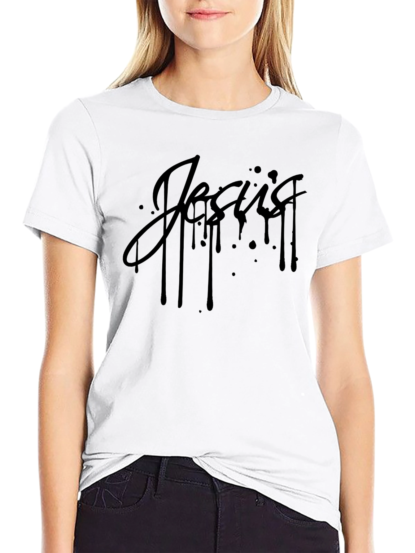 Jesus Drip Graphic T-Shirt - Mens Black Tee
