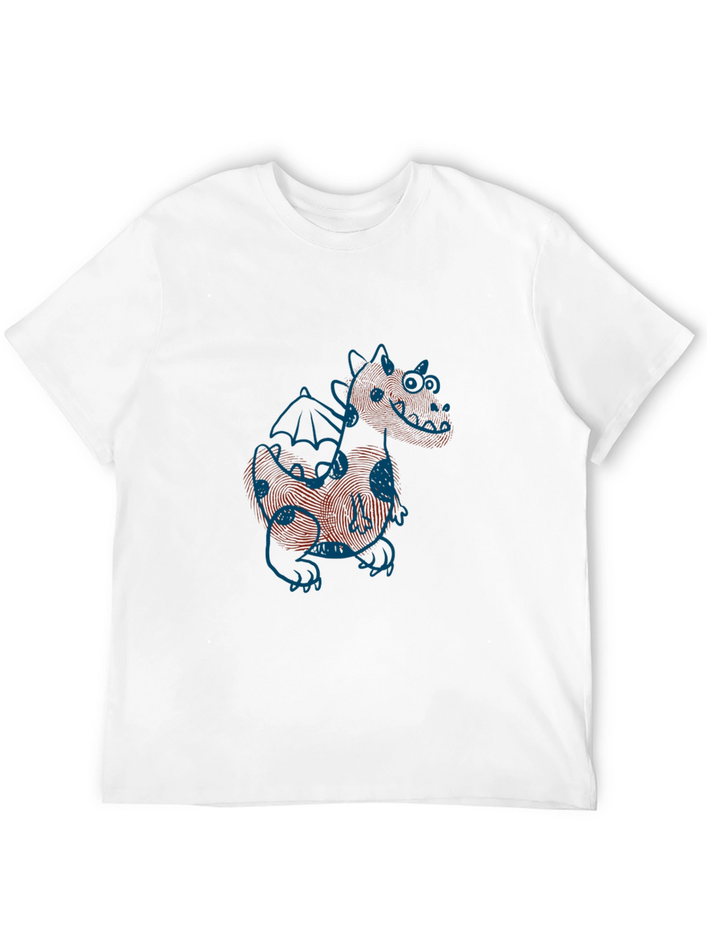 Black T-Shirt with Fingerprint Dragon Design