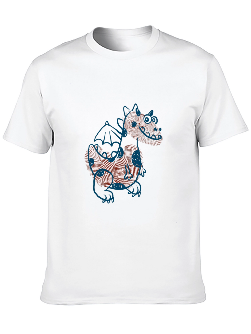 Black T-Shirt with Fingerprint Dragon Design