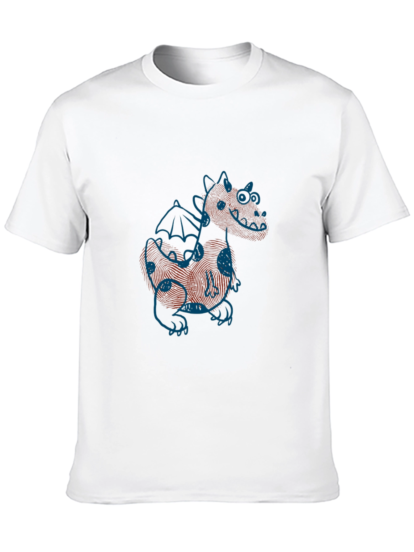 Black T-Shirt with Fingerprint Dragon Design