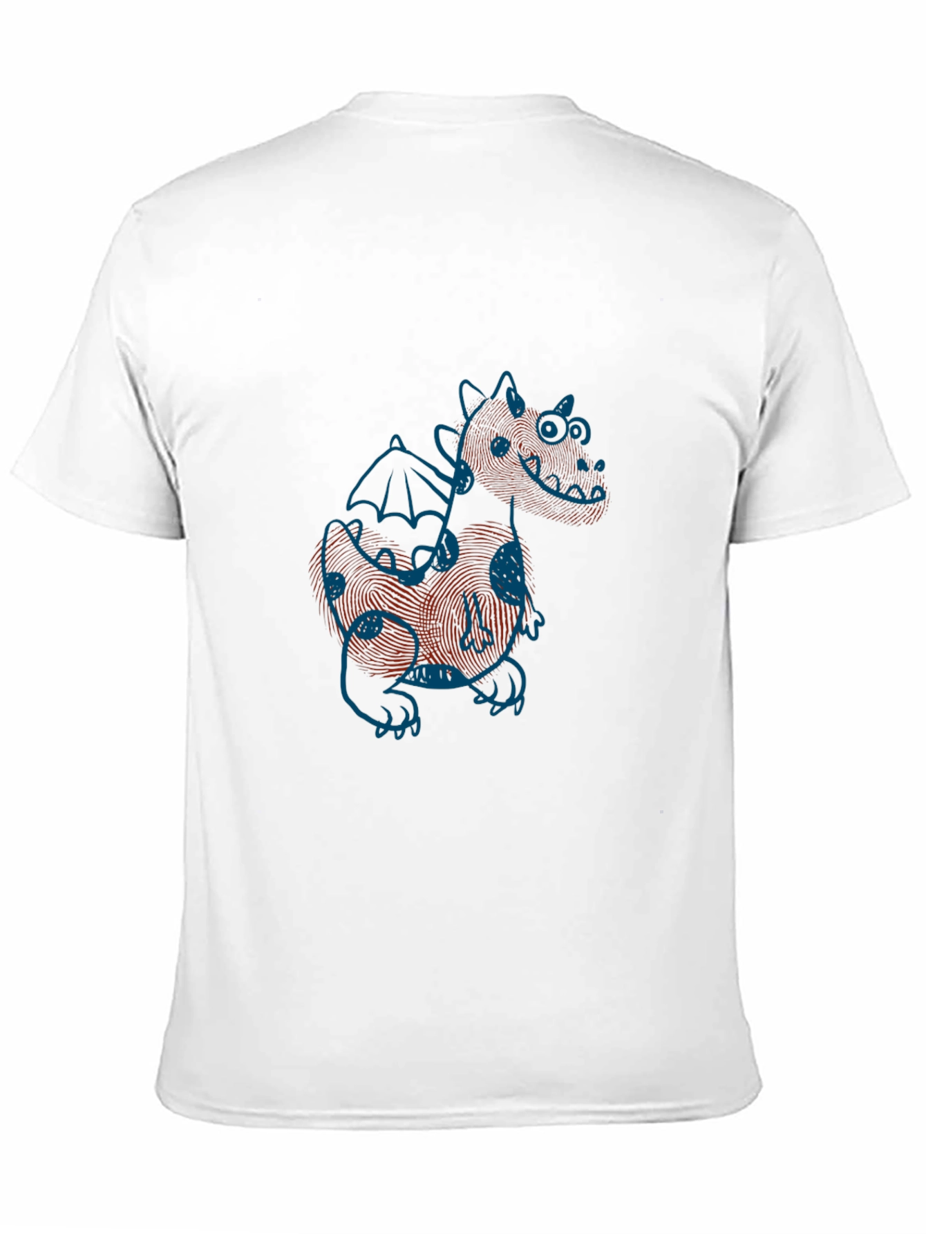 Black T-Shirt with Fingerprint Dragon Design