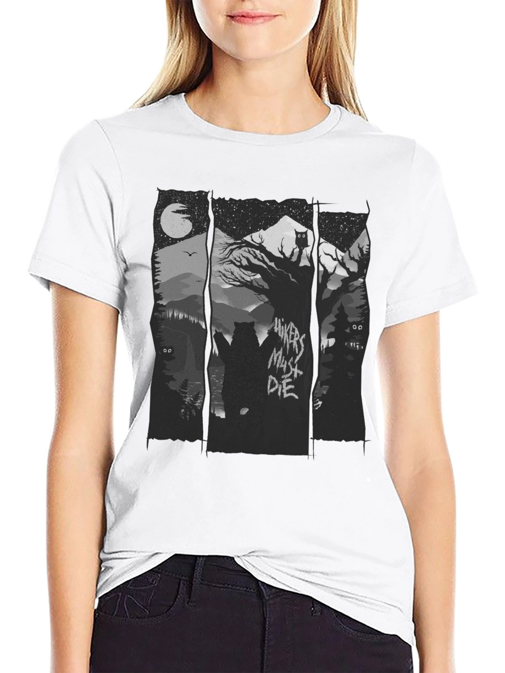 Hikers Must Die Black Graphic Tee