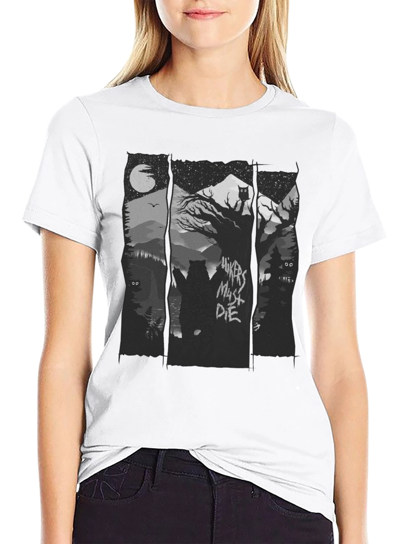 Hikers Must Die Black Graphic Tee