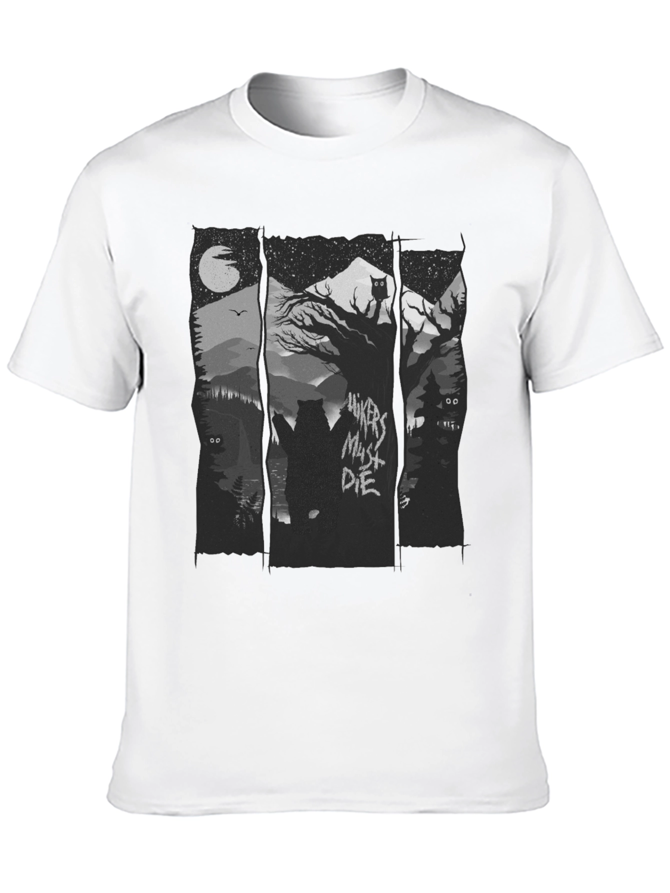 Hikers Must Die Black Graphic Tee