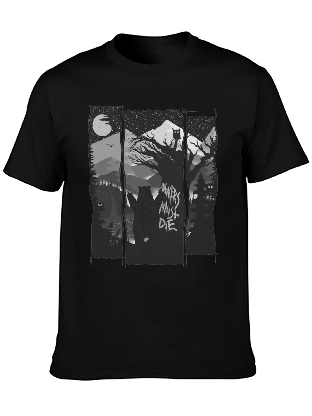Hikers Must Die Black Graphic Tee