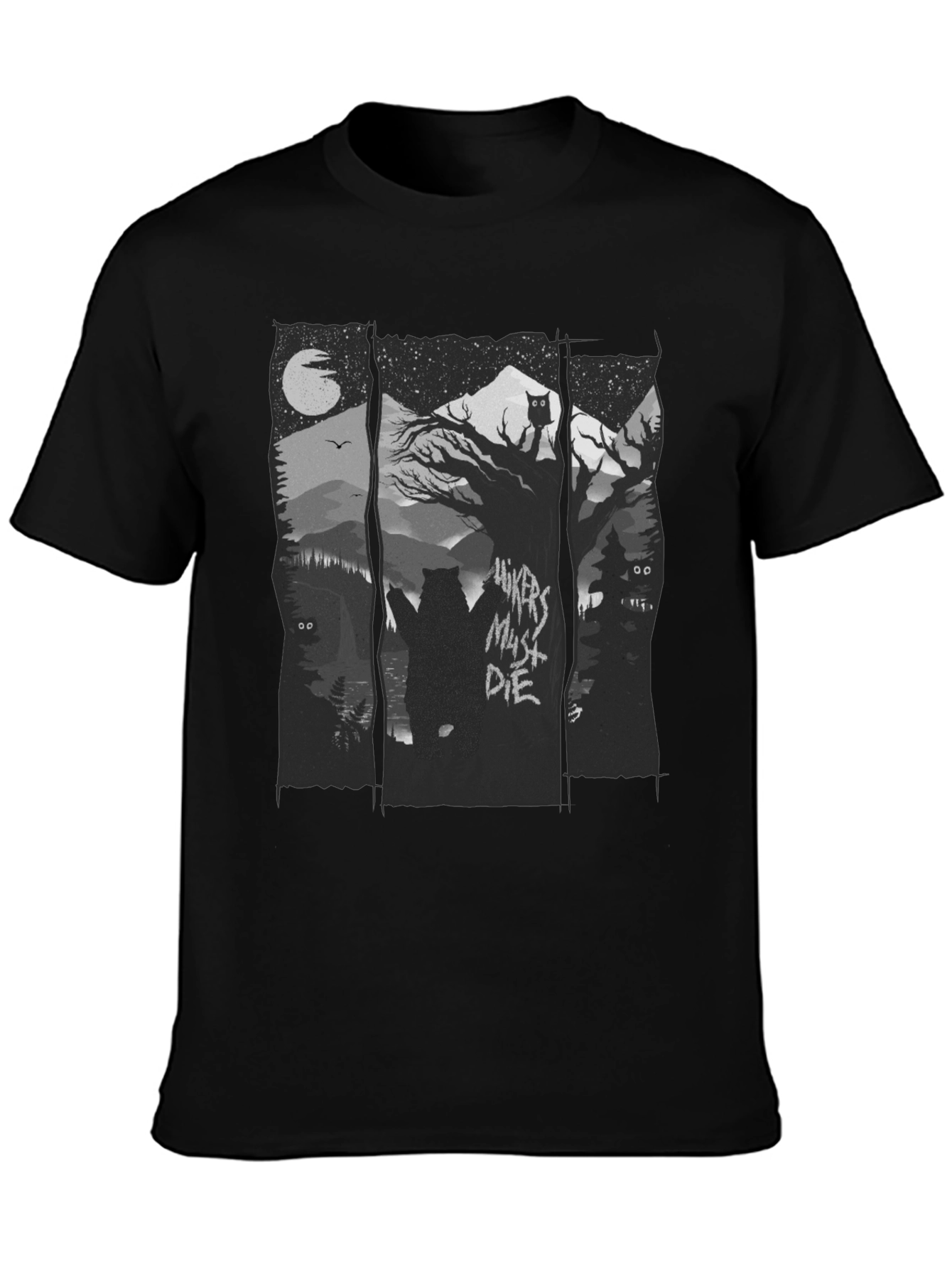 Hikers Must Die Black Graphic Tee