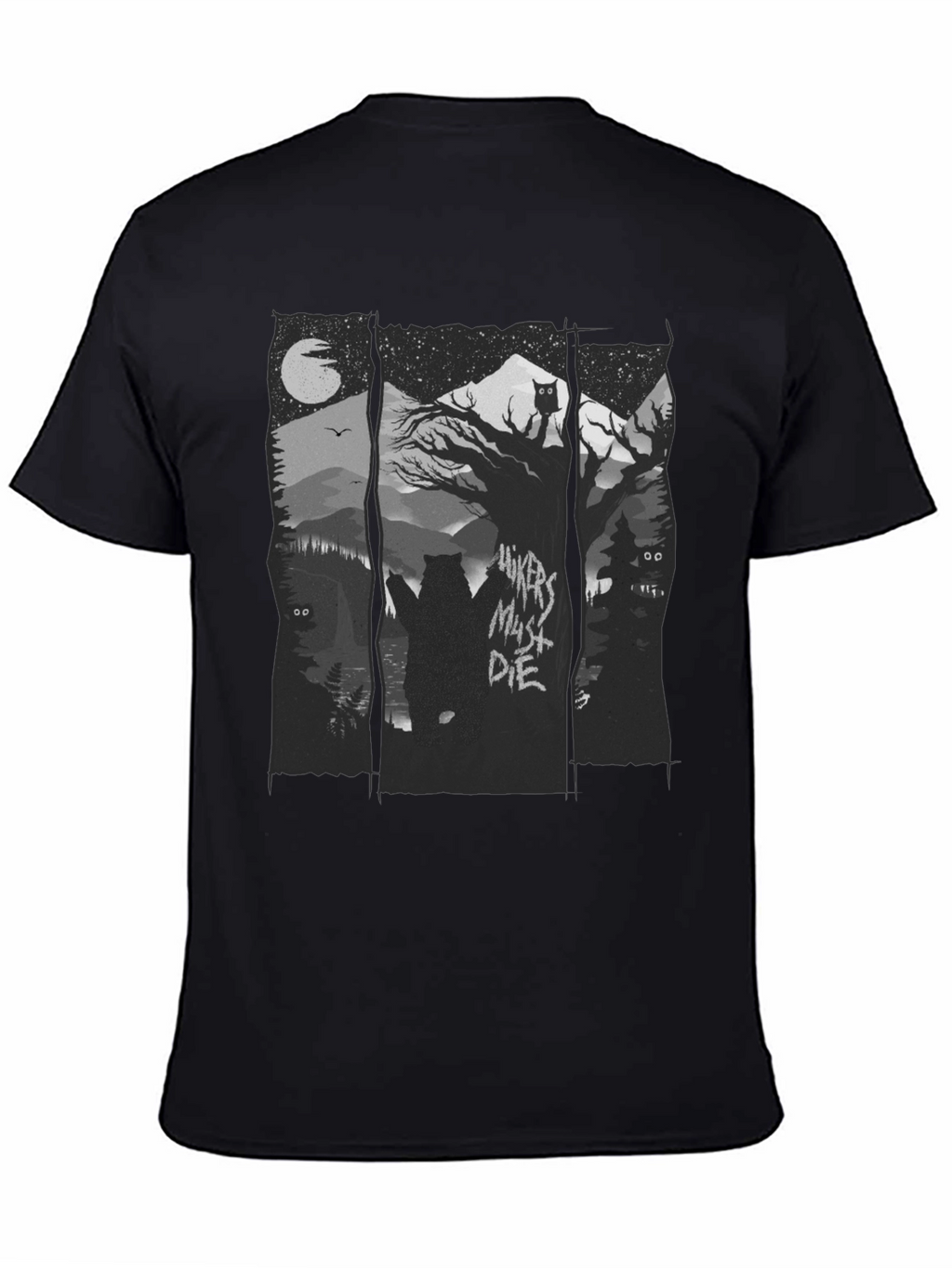 Hikers Must Die Black Graphic Tee