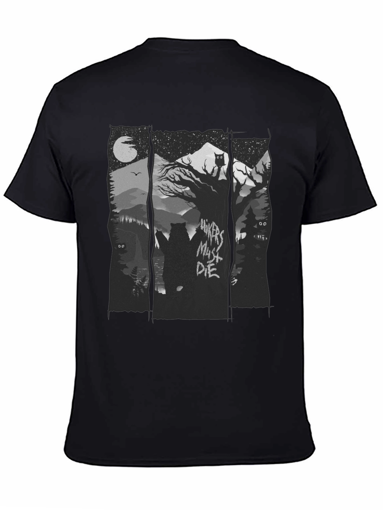 Hikers Must Die Black Graphic Tee