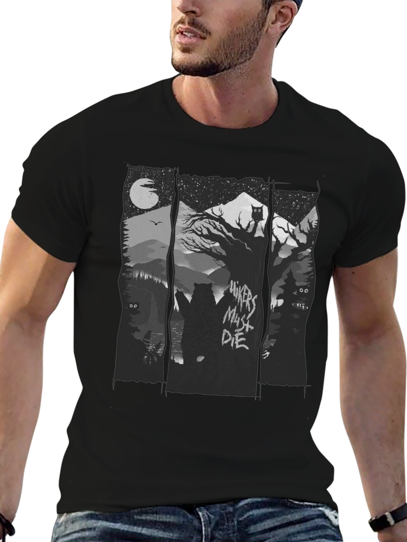 Hikers Must Die Black Graphic Tee