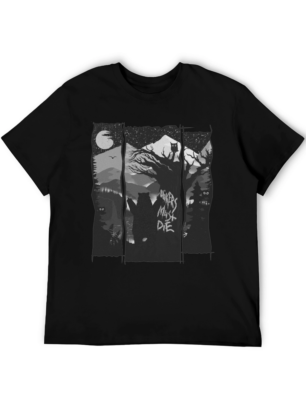 Hikers Must Die Black Graphic Tee