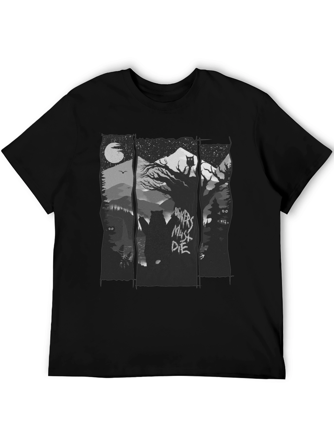 Hikers Must Die Black Graphic Tee