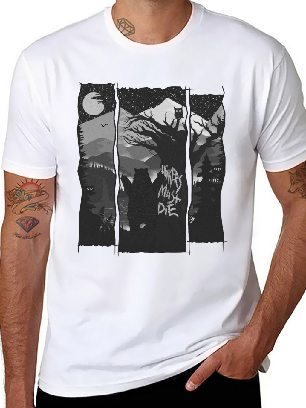 Hikers Must Die Black Graphic Tee