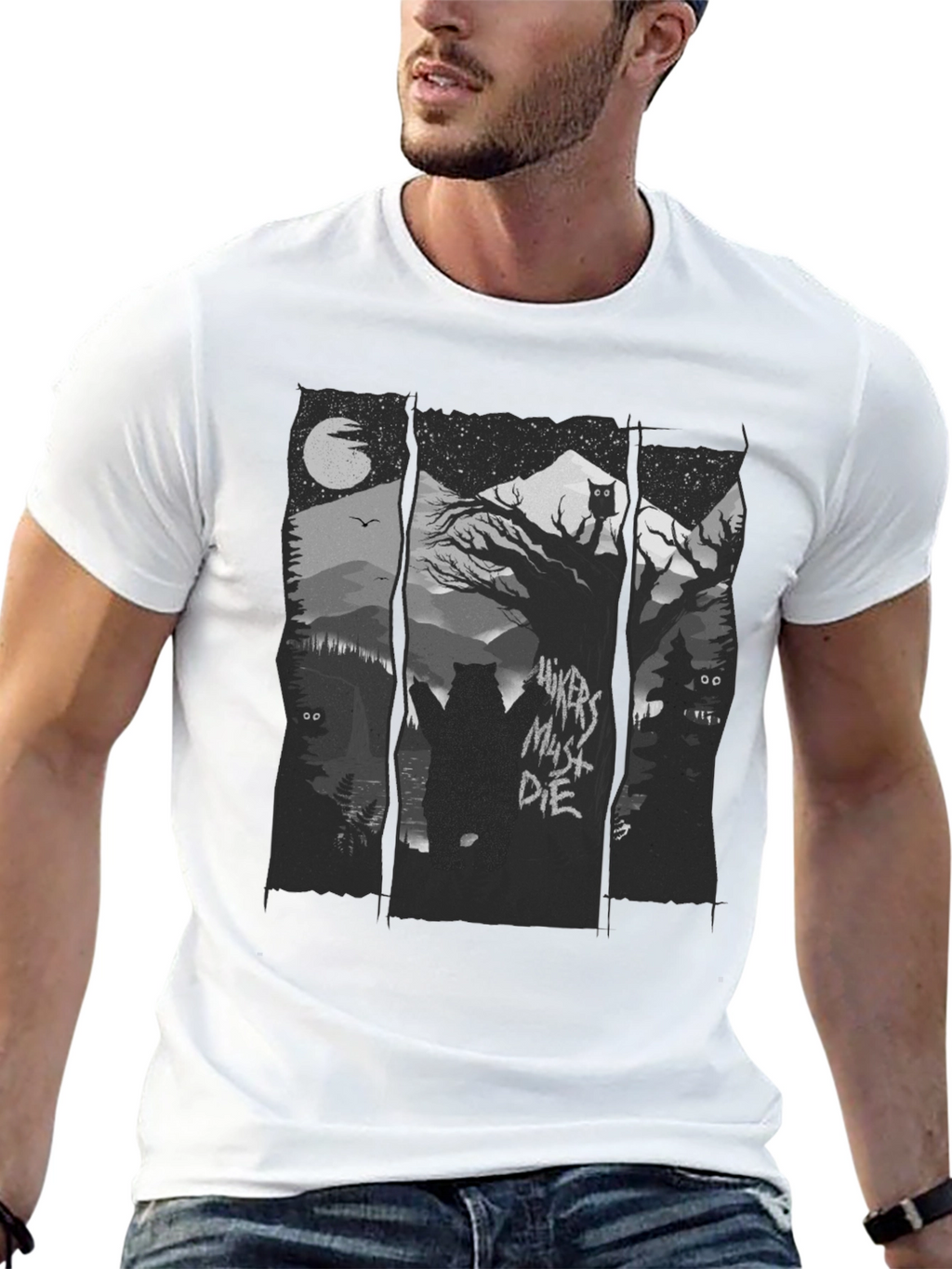 Hikers Must Die Black Graphic Tee