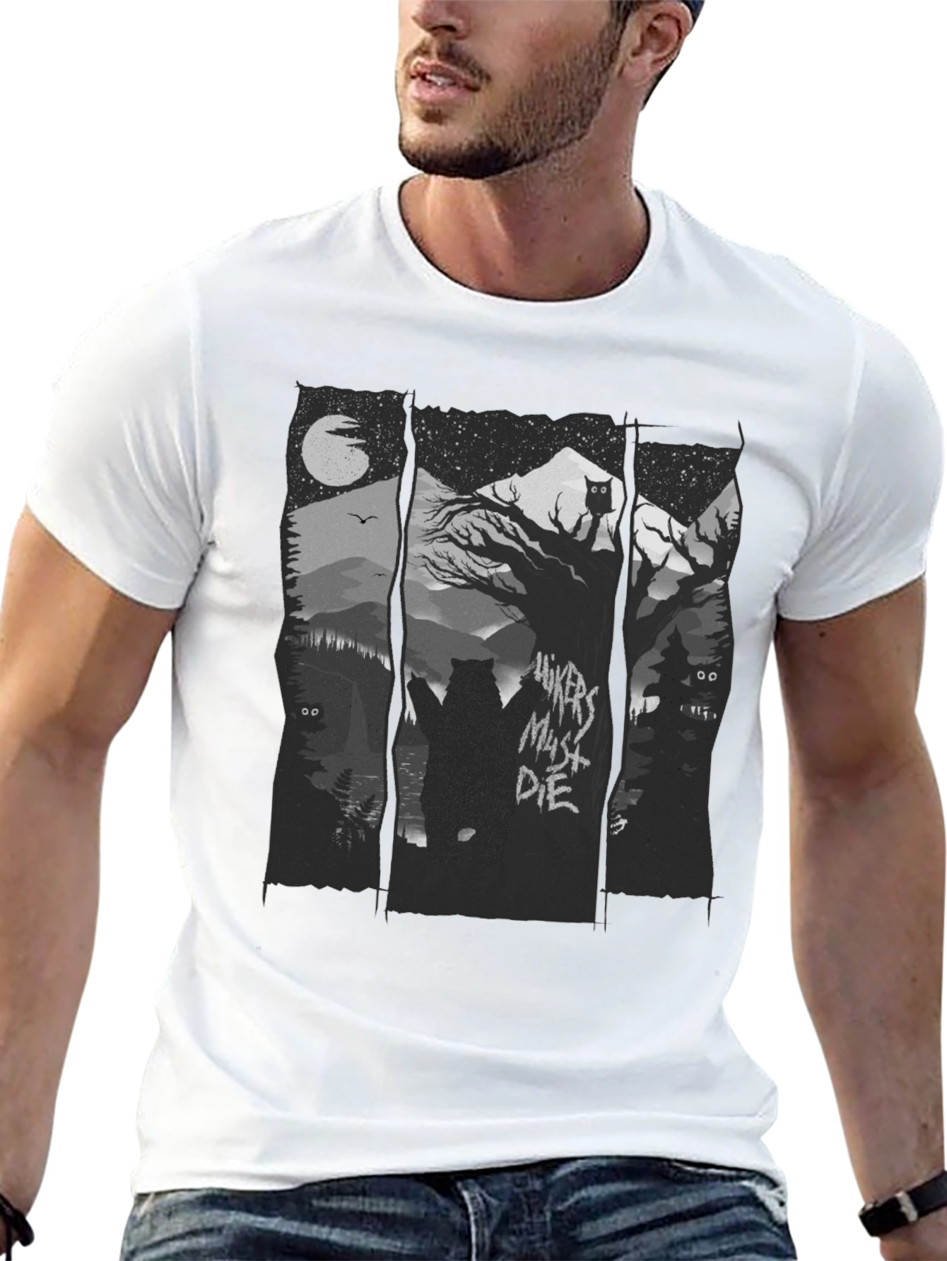 Hikers Must Die Black Graphic Tee