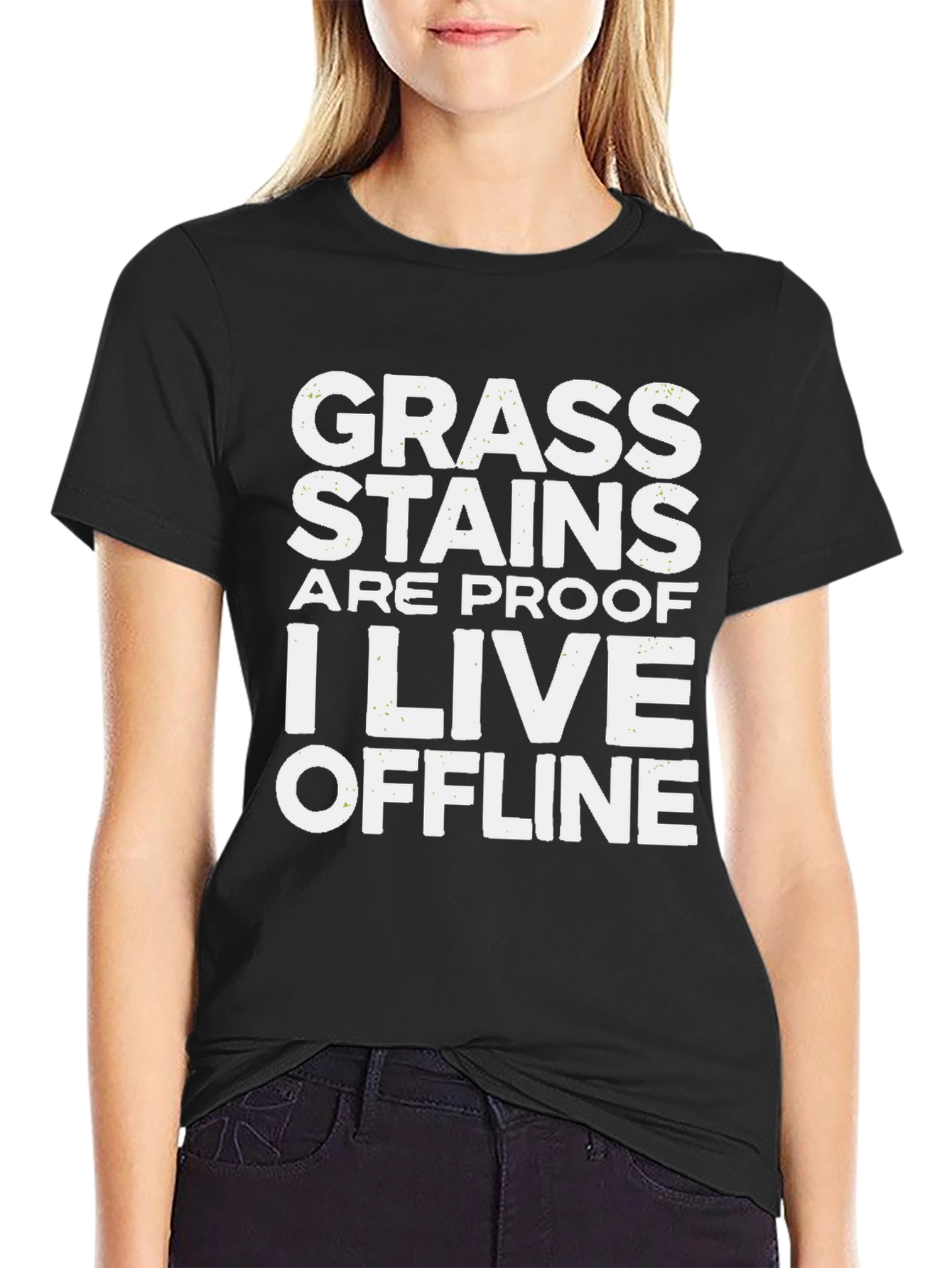 Grass Stains Offline T-Shirt - Humorous Graphic Tee