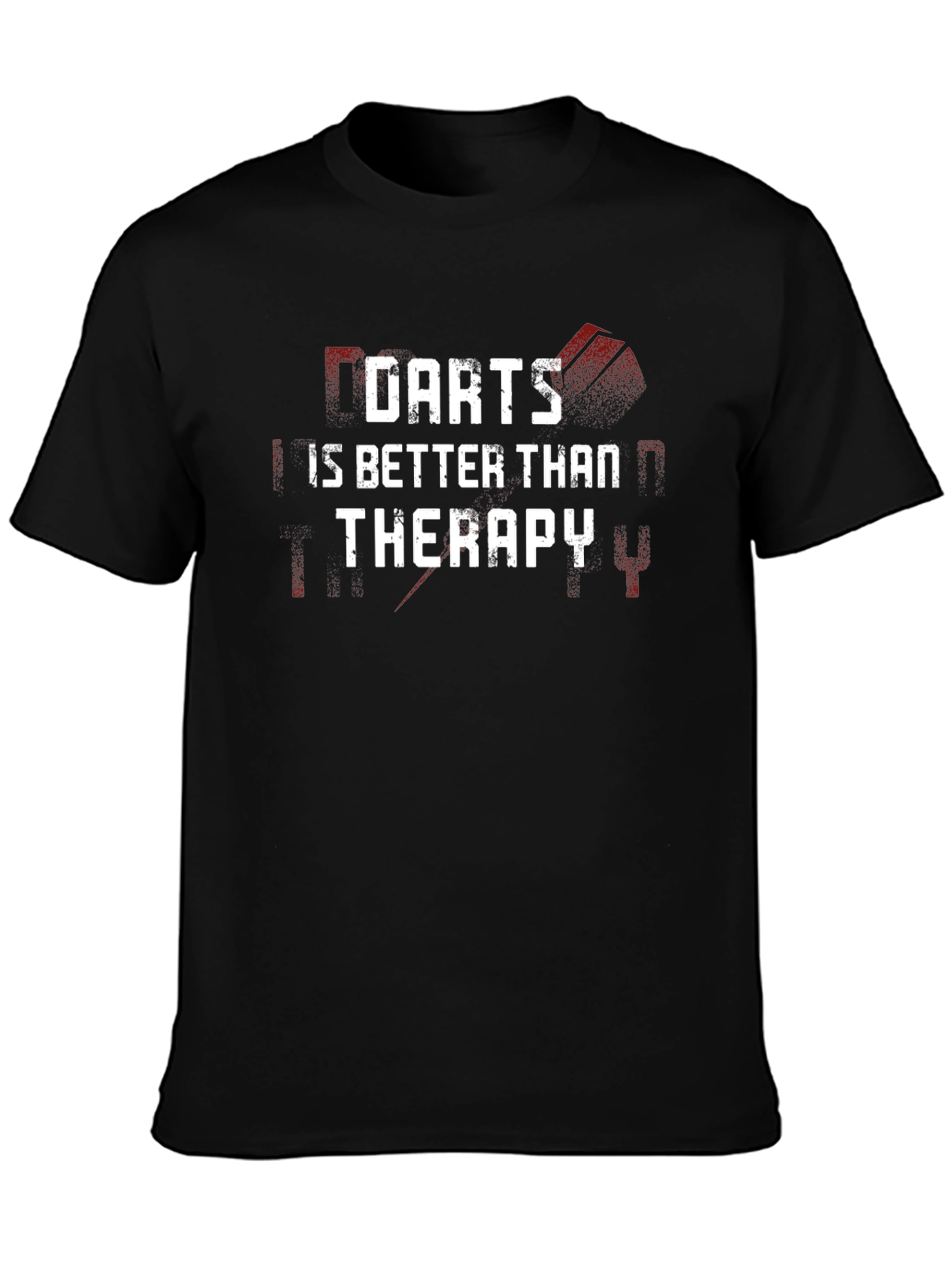 Darts is Better Than Therapy Black Graphic Tee