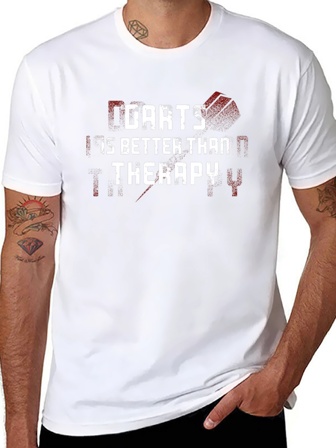 Darts is Better Than Therapy Black Graphic Tee