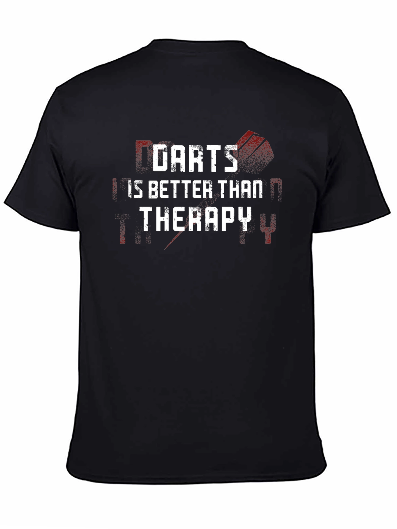Darts is Better Than Therapy Black Graphic Tee