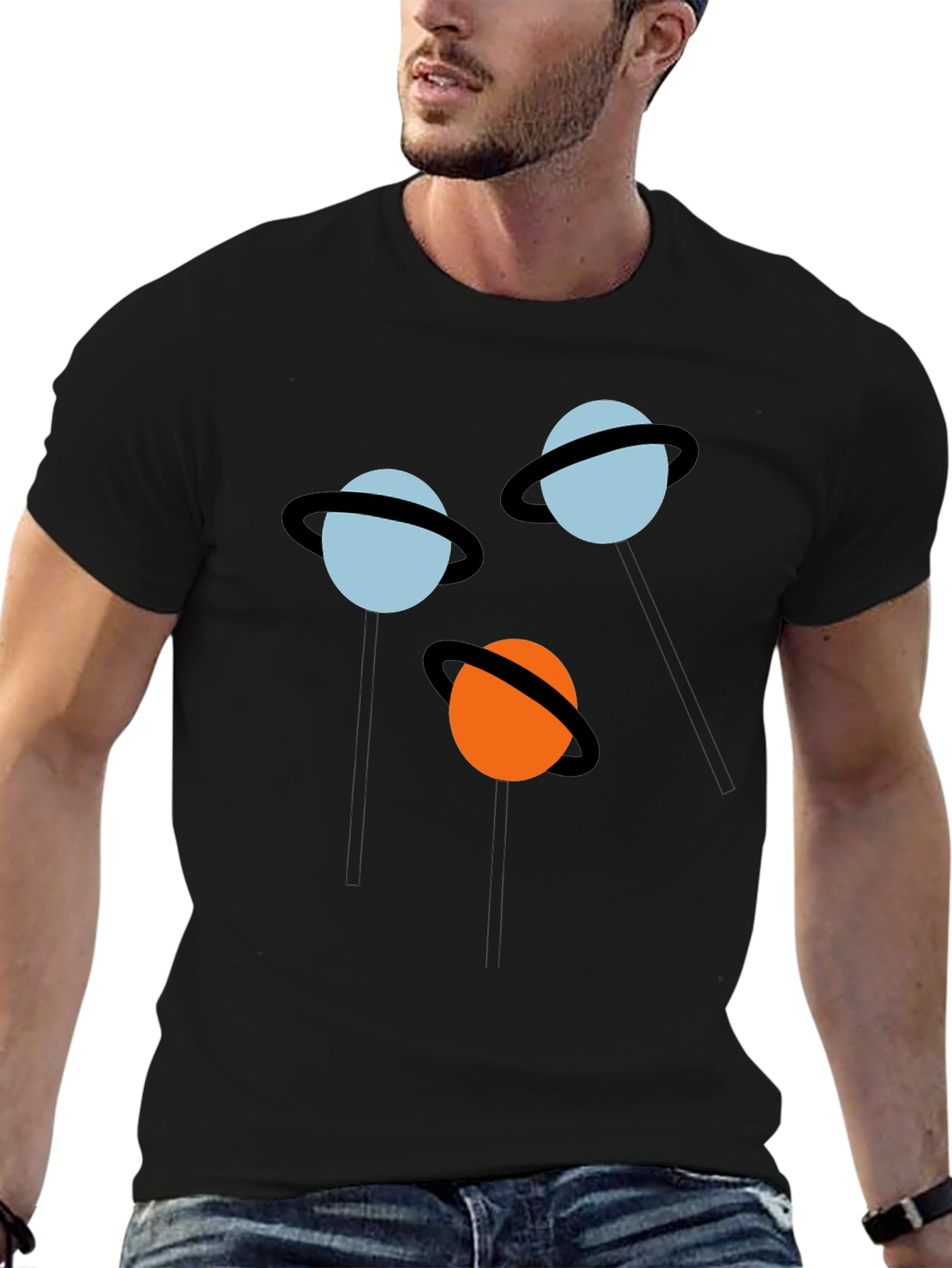Planet Pops Black Graphic Tee