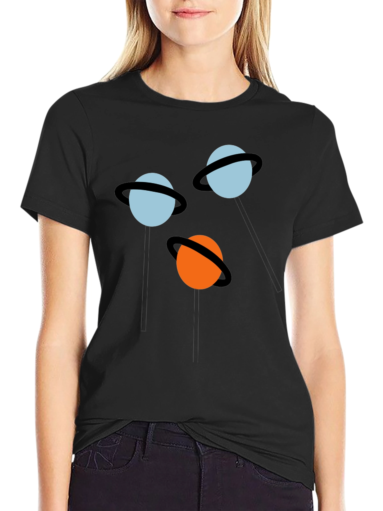 Planet Pops Black Graphic Tee
