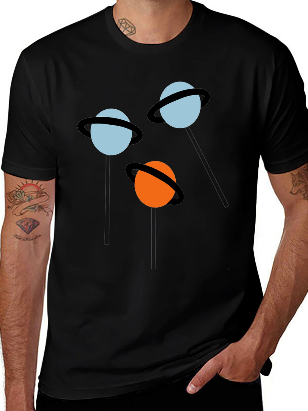 Planet Pops Black Graphic Tee