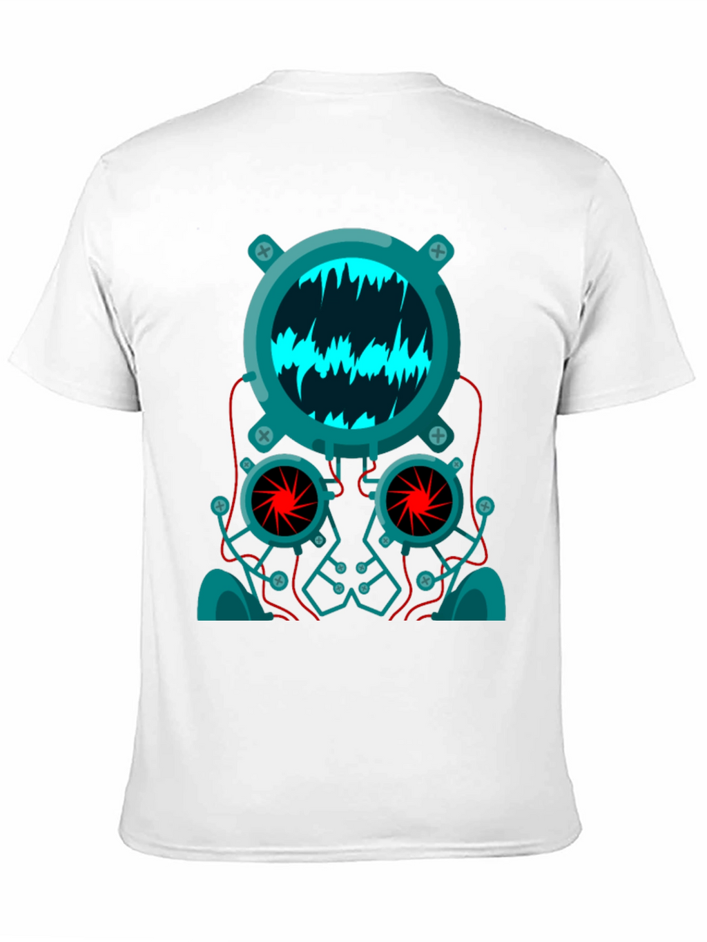 Cyberpunk Robot Head Graphic Tee - Black