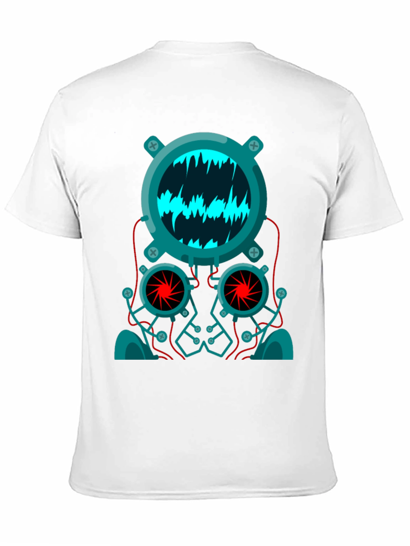 Cyberpunk Robot Head Graphic Tee - Black