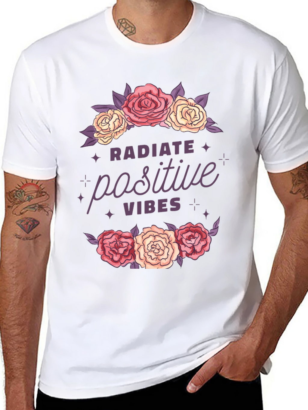 Radiate Positive Vibes Floral Graphic T-Shirt