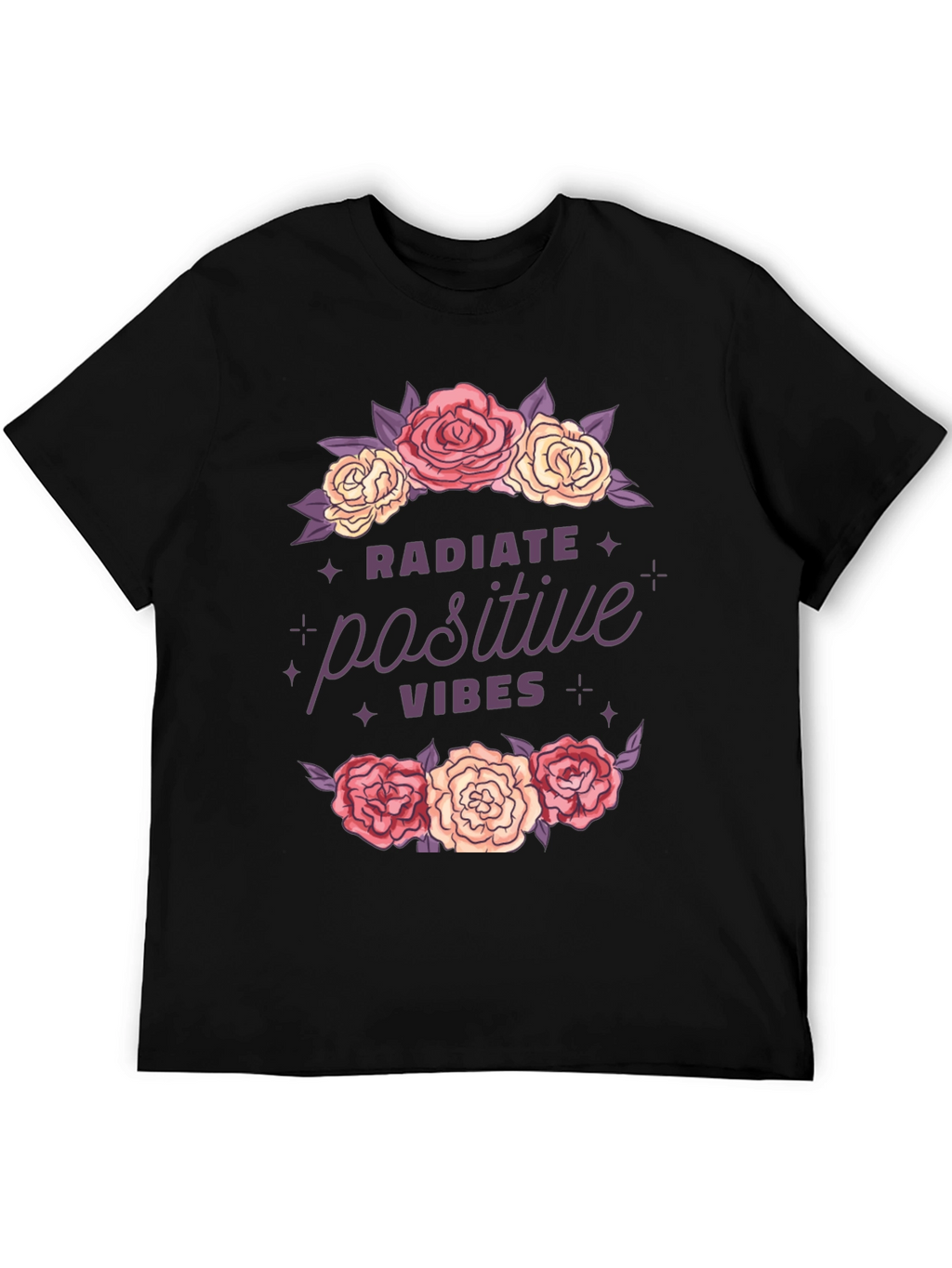 Radiate Positive Vibes Floral Graphic T-Shirt