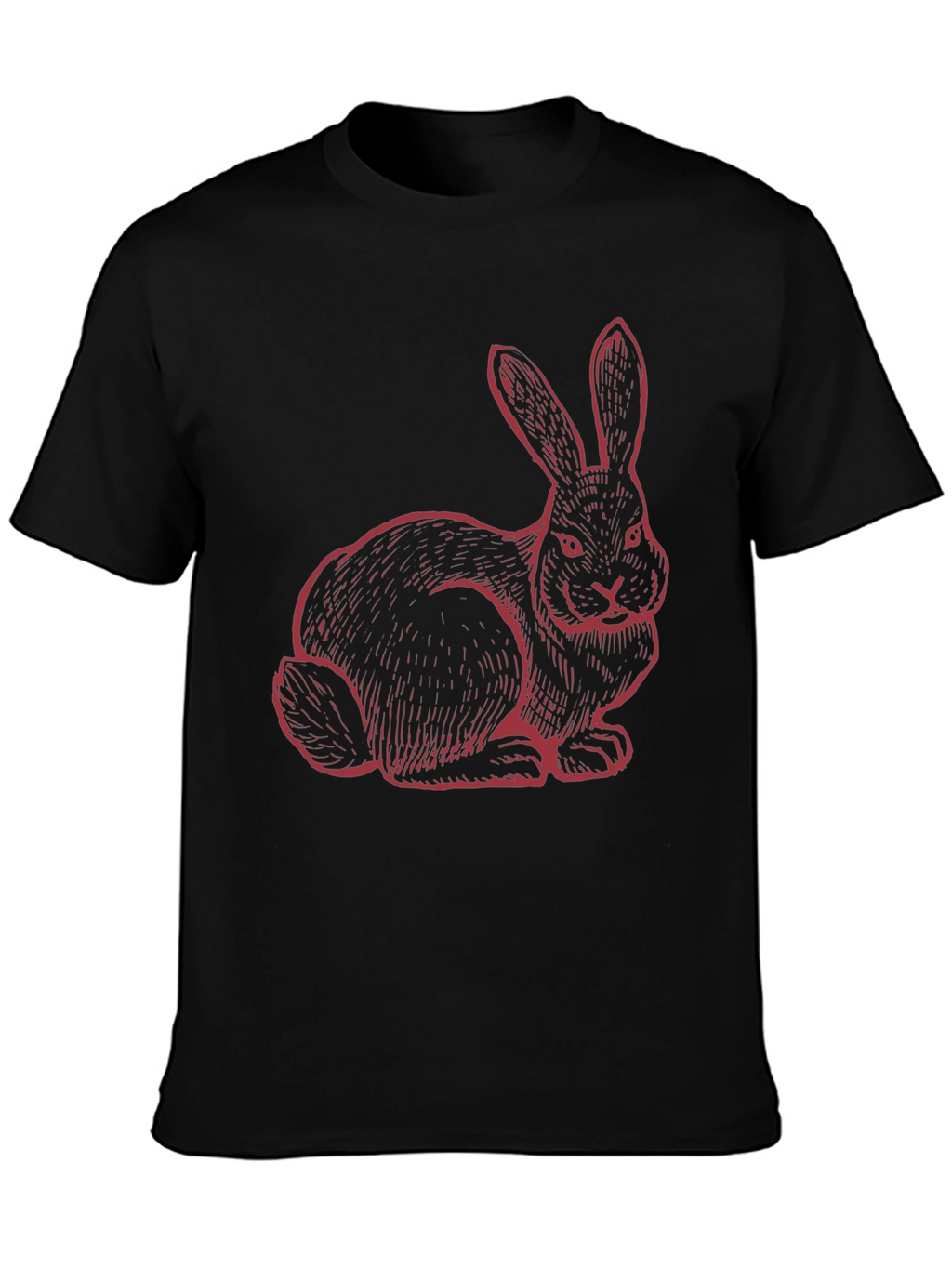 Rabbit Graphic Tee - Black Cotton Blend