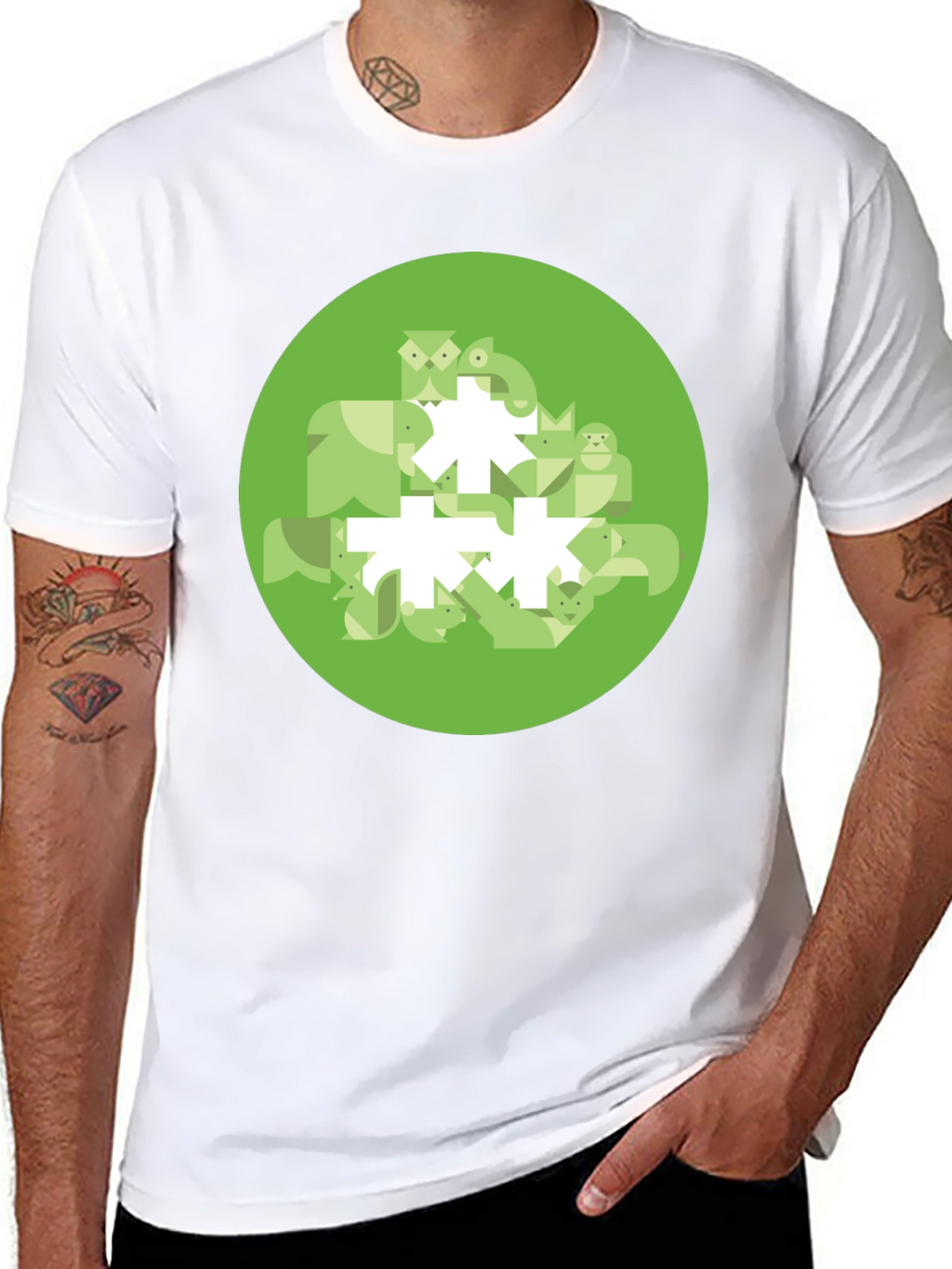 Geometric Animal Print Tee