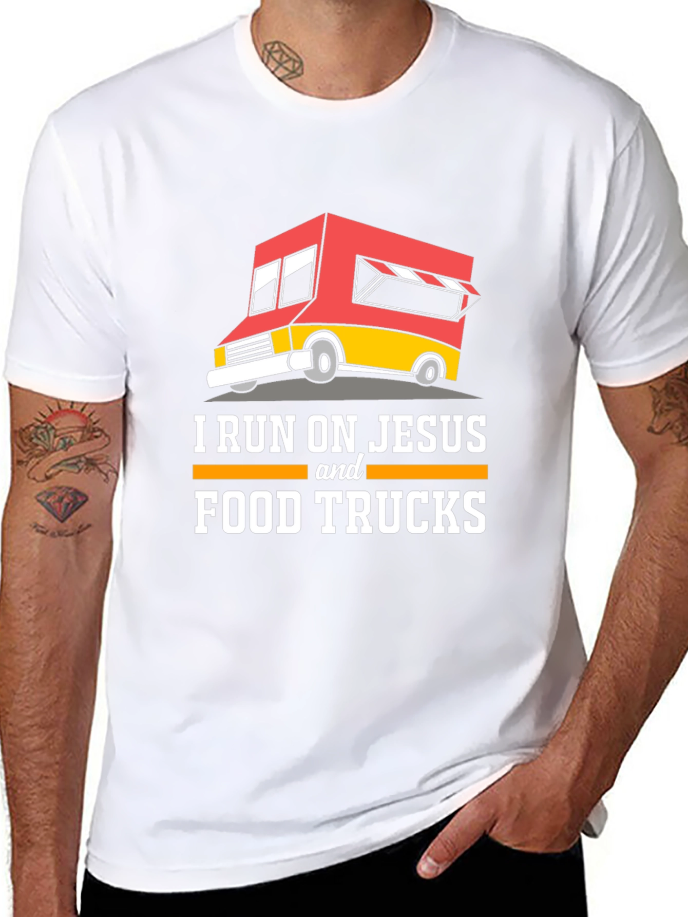 I Run on Jesus and Food Trucks T-Shirt