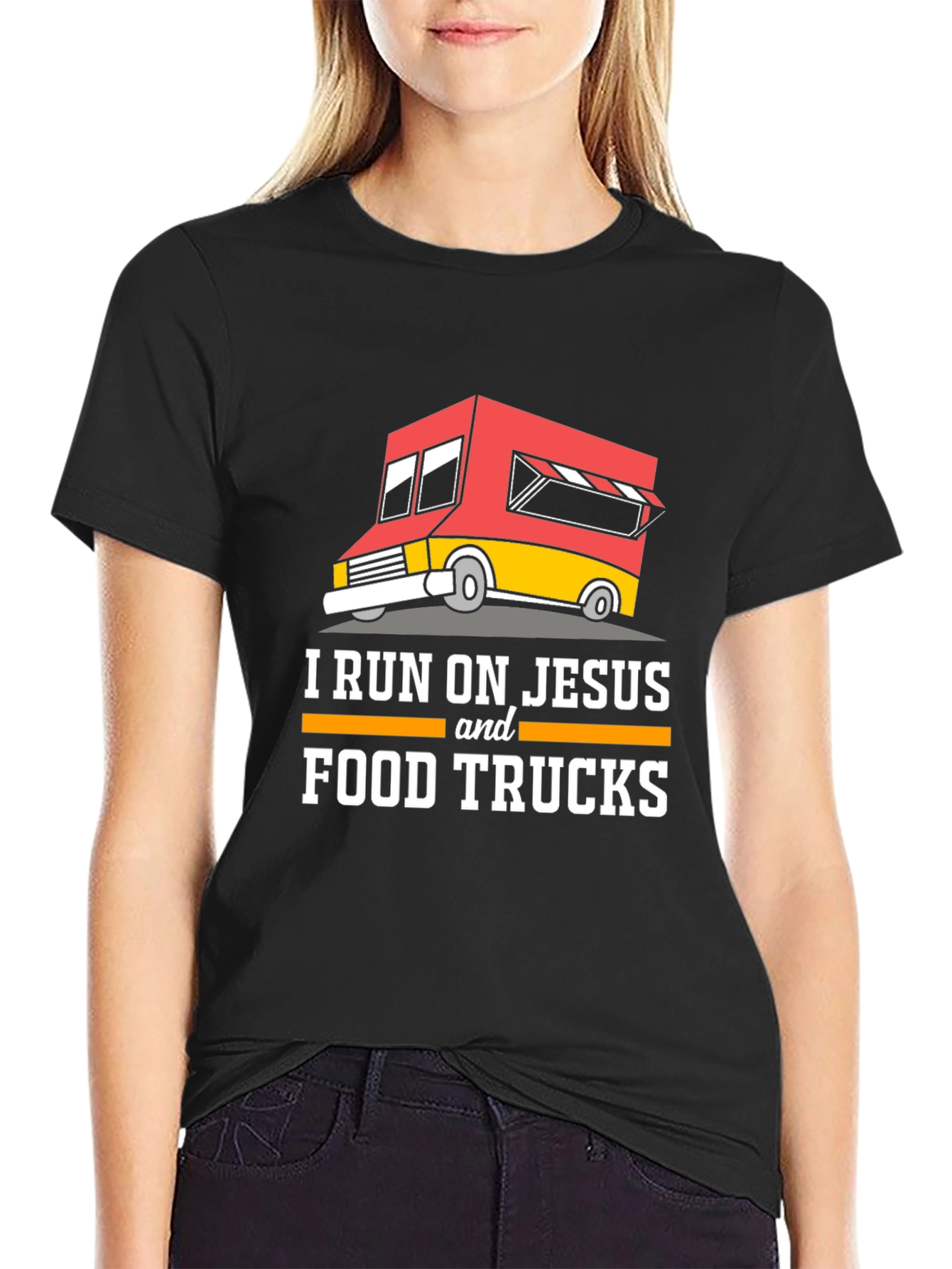 I Run on Jesus and Food Trucks T-Shirt